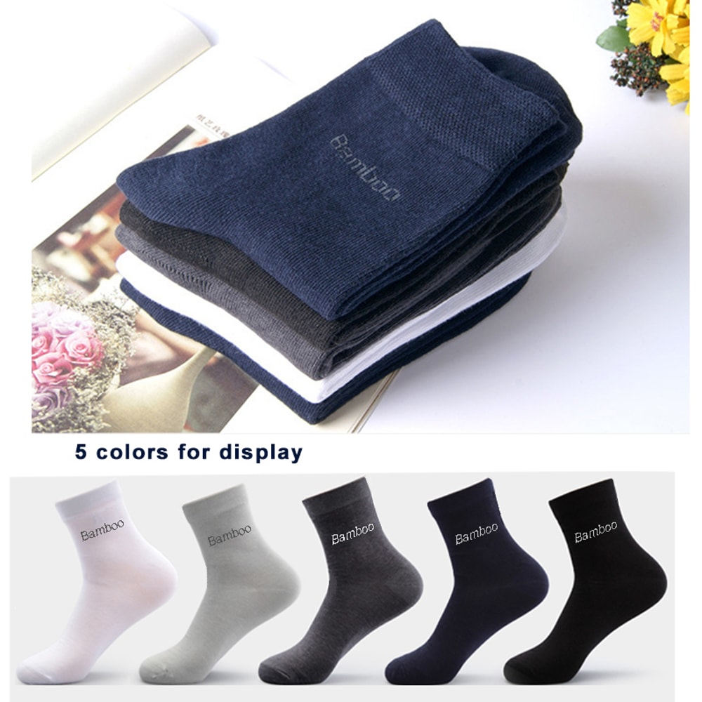 Bamboo Crew Socks For Men Comfortable Breathable High Quality Ideal Gift For Him 4