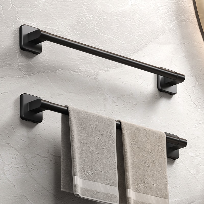 Self Adhesive Bathroom Towel Holder No Drilling Modern Black White Towel Rack For Easy Installatio 1