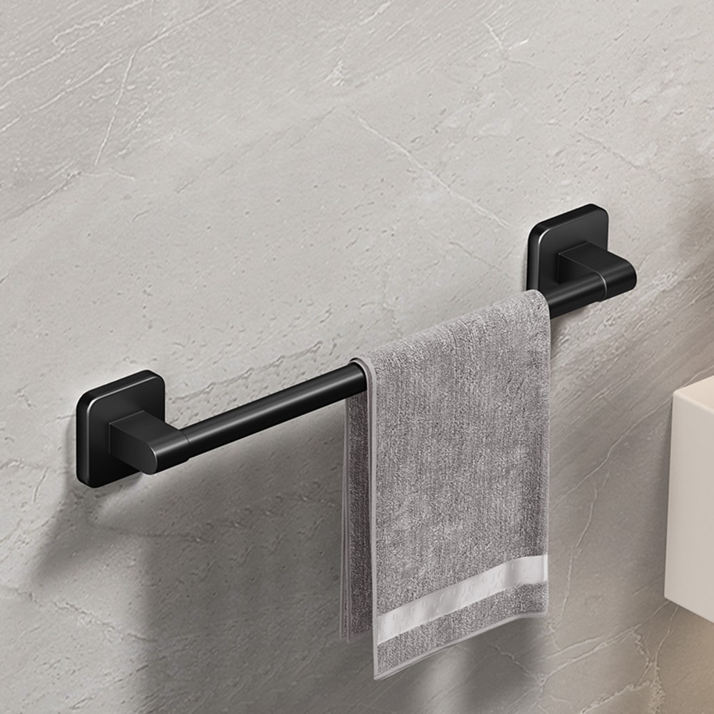 Self Adhesive Bathroom Towel Holder No Drilling Modern Black White Towel Rack For Easy Installatio 5