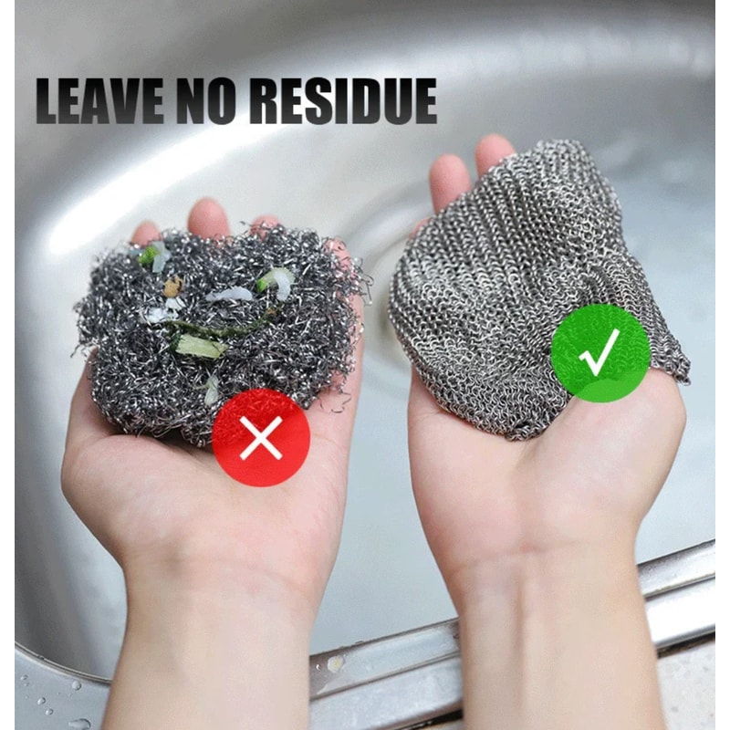 Cast Iron Cleaner Durable Stainless Steel Scrubber For Kitchen Pots Pans And Microwave Cleaning 1