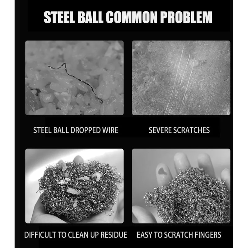 Cast Iron Cleaner Durable Stainless Steel Scrubber For Kitchen Pots Pans And Microwave Cleaning 2