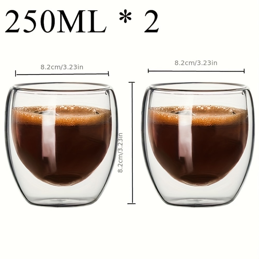 Premium Handmade Double Wall Glass Cups Insulated Transparent Tea Espresso Whisky And Coffee Mugs 5