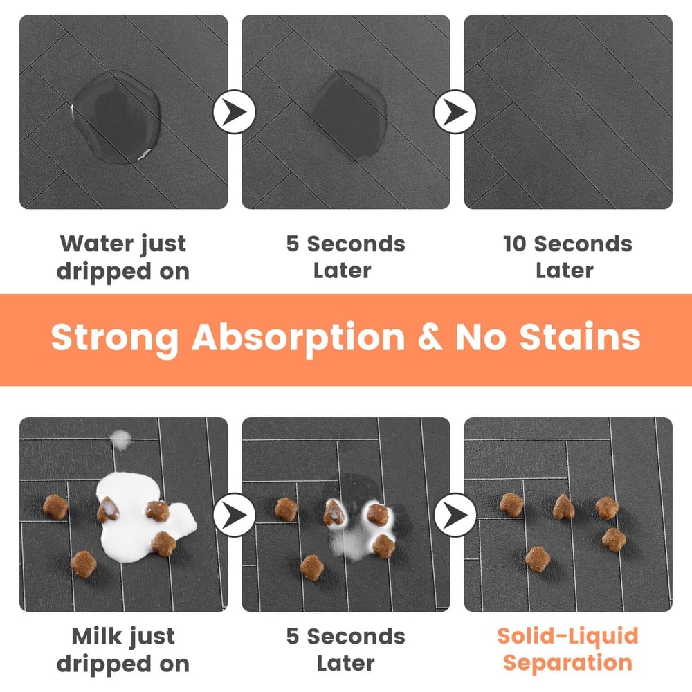 Absorbent Pet Feeding Mat With Waterproof Rubber Backing For Food Water Bowls Quick Dry Mat For Do 4