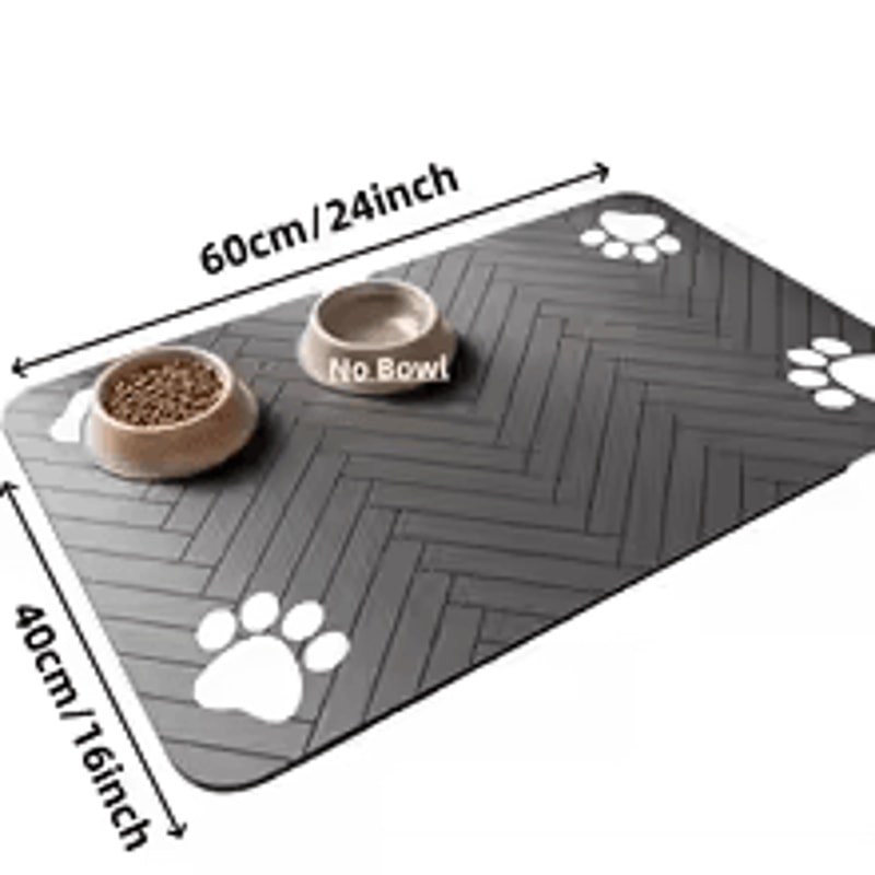 Absorbent Pet Feeding Mat With Waterproof Rubber Backing For Food Water Bowls Quick Dry Mat For Do 8