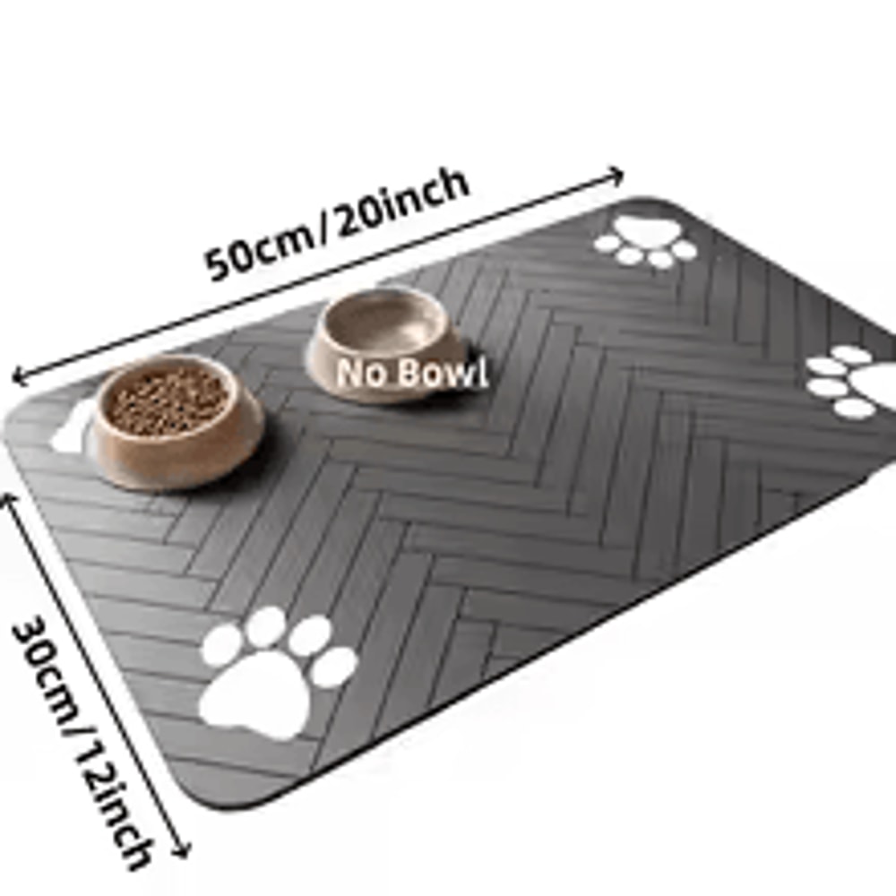 Absorbent Pet Feeding Mat With Waterproof Rubber Backing For Food Water Bowls Quick Dry Mat For Do 7