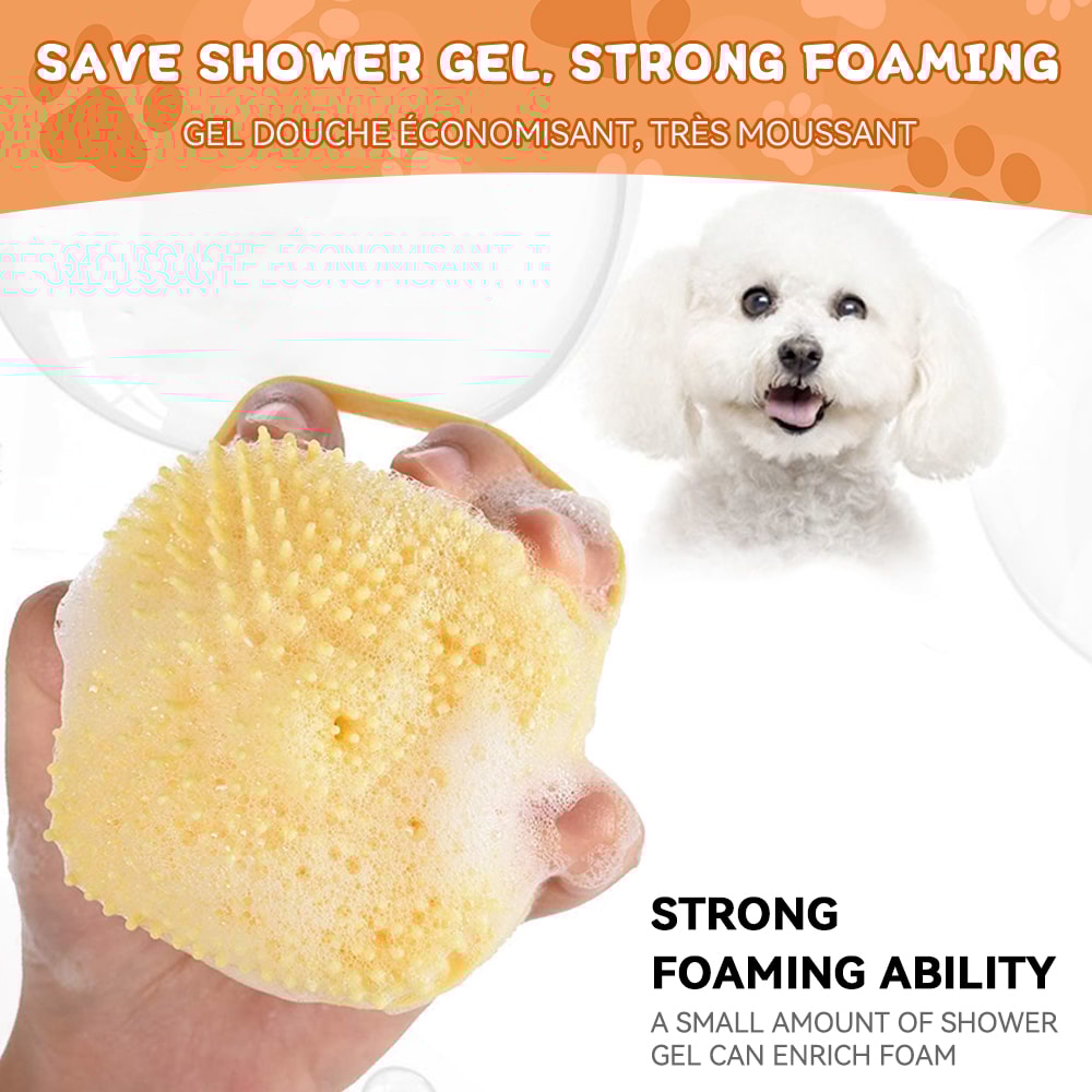 Dog Bathing Brush Pet Massage Brush Soft Silicone Shampoo Dispenser For Dogs Cats 4