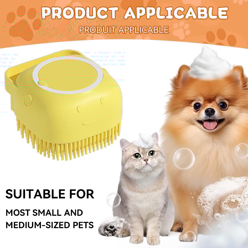 Dog Bathing Brush Pet Massage Brush Soft Silicone Shampoo Dispenser For Dogs Cats 5