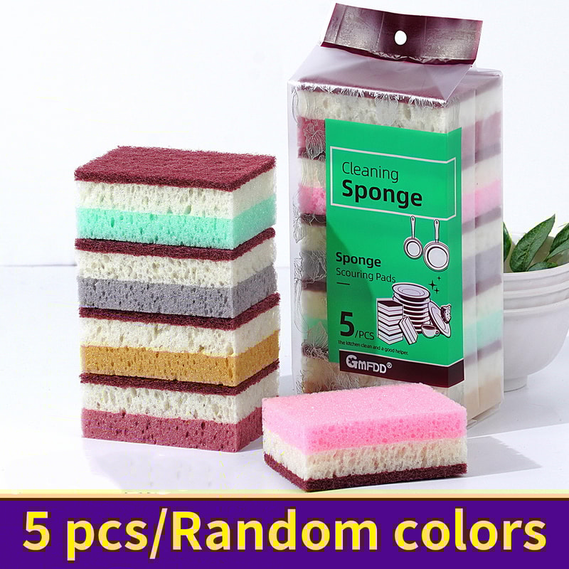 High Density Dishwashing Sponge Cloth Non Grease Kitchen Cleaning Sponge 5
