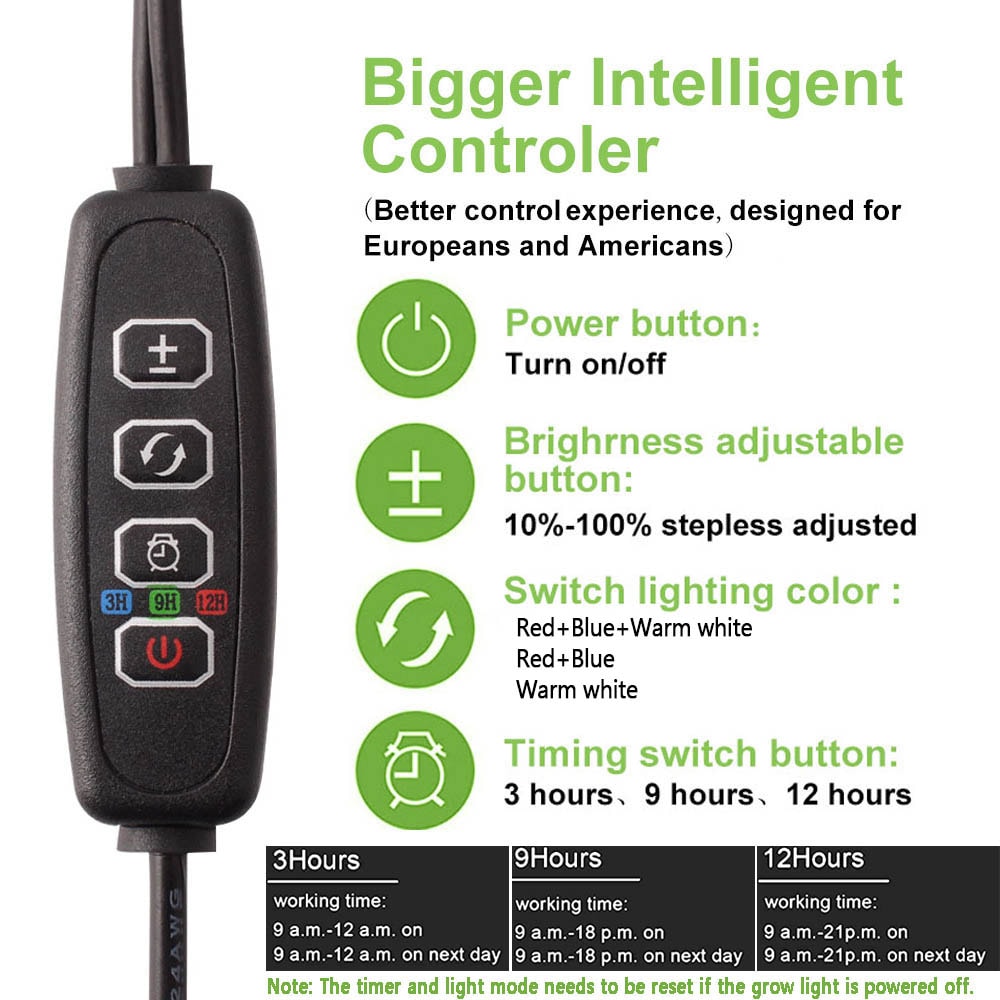 Full Spectrum LED Grow Light With Timer USB Plant Grow Light Clip Lamp For Indoor Plants 6