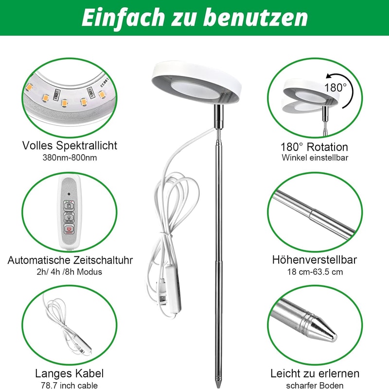 Indoor Full Spectrum Adjustable LED Plant Growth Lamp Telescopic Stand Light For Indoor Plants 3