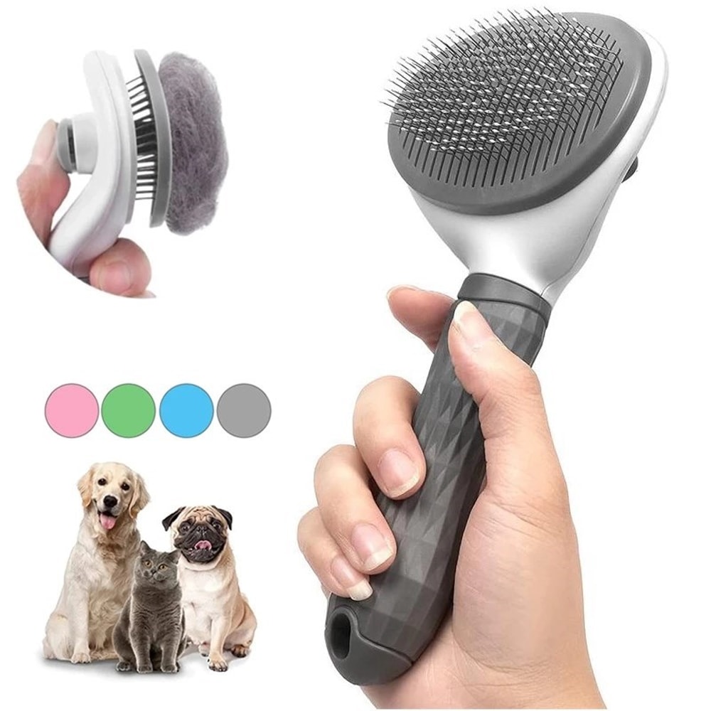 SelfCleaning Pet Hair Remover Brush For Dogs Cats Grooming Tool 8