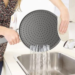silicone kitchen splatter screen with handle heat resistant oil splash guard for frying pans