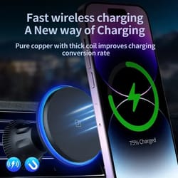 magnetic wireless car charger stand with rgb led light fast charging station