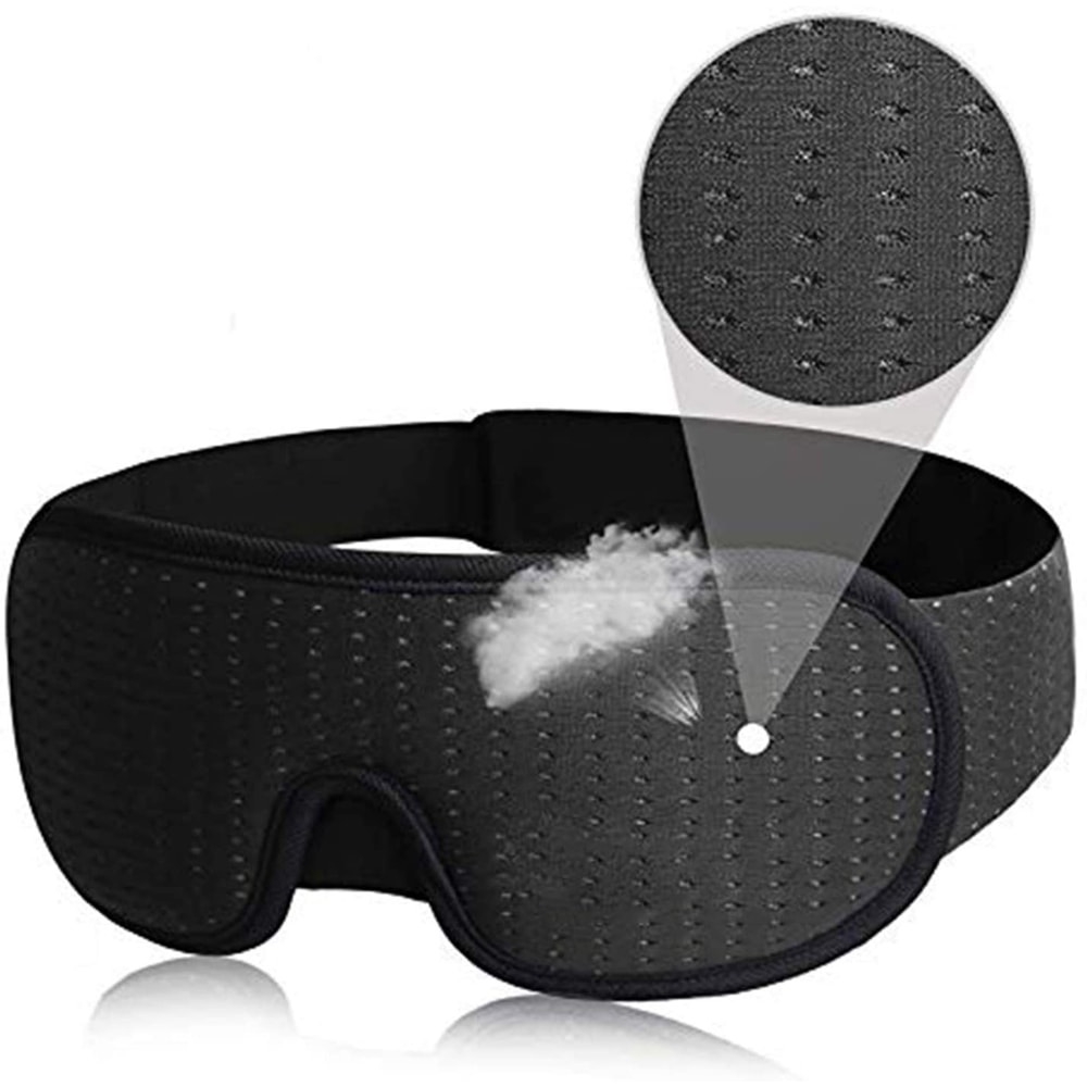 Soft Padded Sleep Mask For Comfortable Blockout Breathable Adjustable With Nose Pad Charcoal Fiber 2
