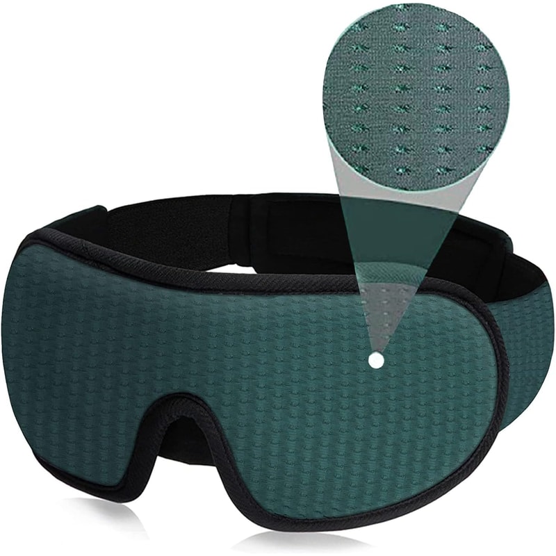 Soft Padded Sleep Mask For Comfortable Blockout Breathable Adjustable With Nose Pad Charcoal Fiber 4