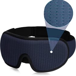 soft padded sleep mask for comfortable blockout, breathable, adjustable with nose pad & charcoal fiber memory