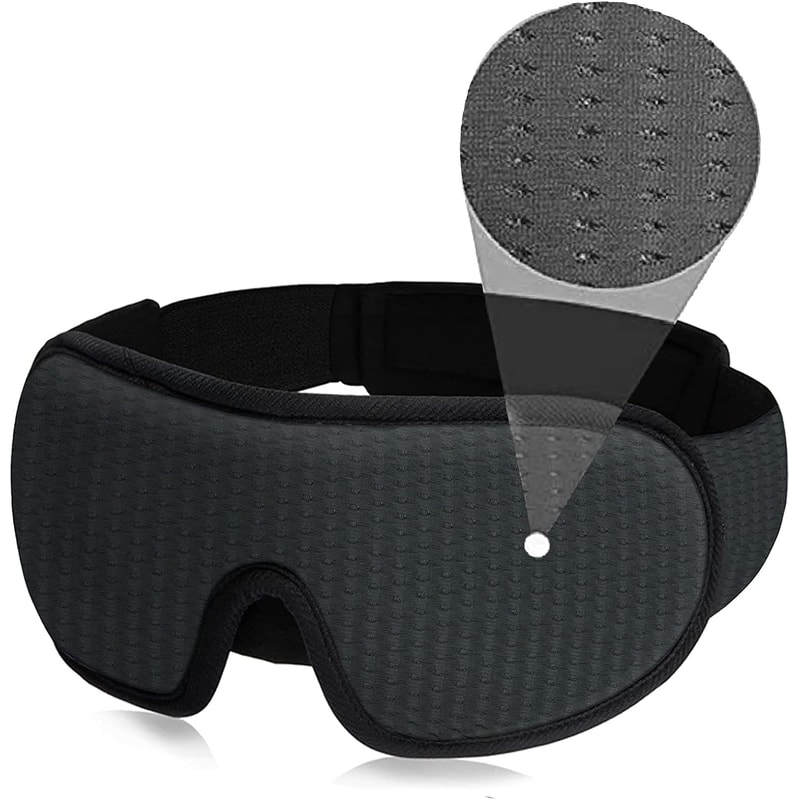 Soft Padded Sleep Mask For Comfortable Blockout Breathable Adjustable With Nose Pad Charcoal Fiber 10