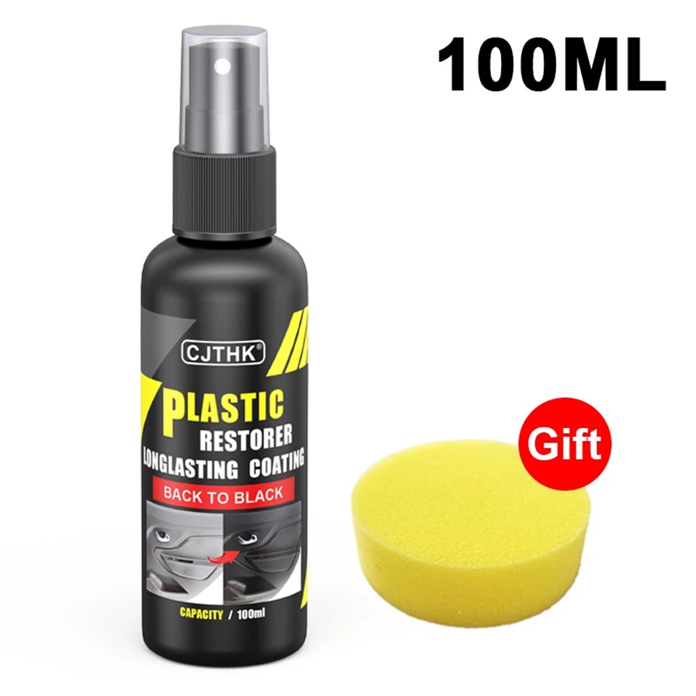 Car Plastic Restorer Long Lasting Gloss Leather Revitalizer Auto Polish Trim Cleaner 0