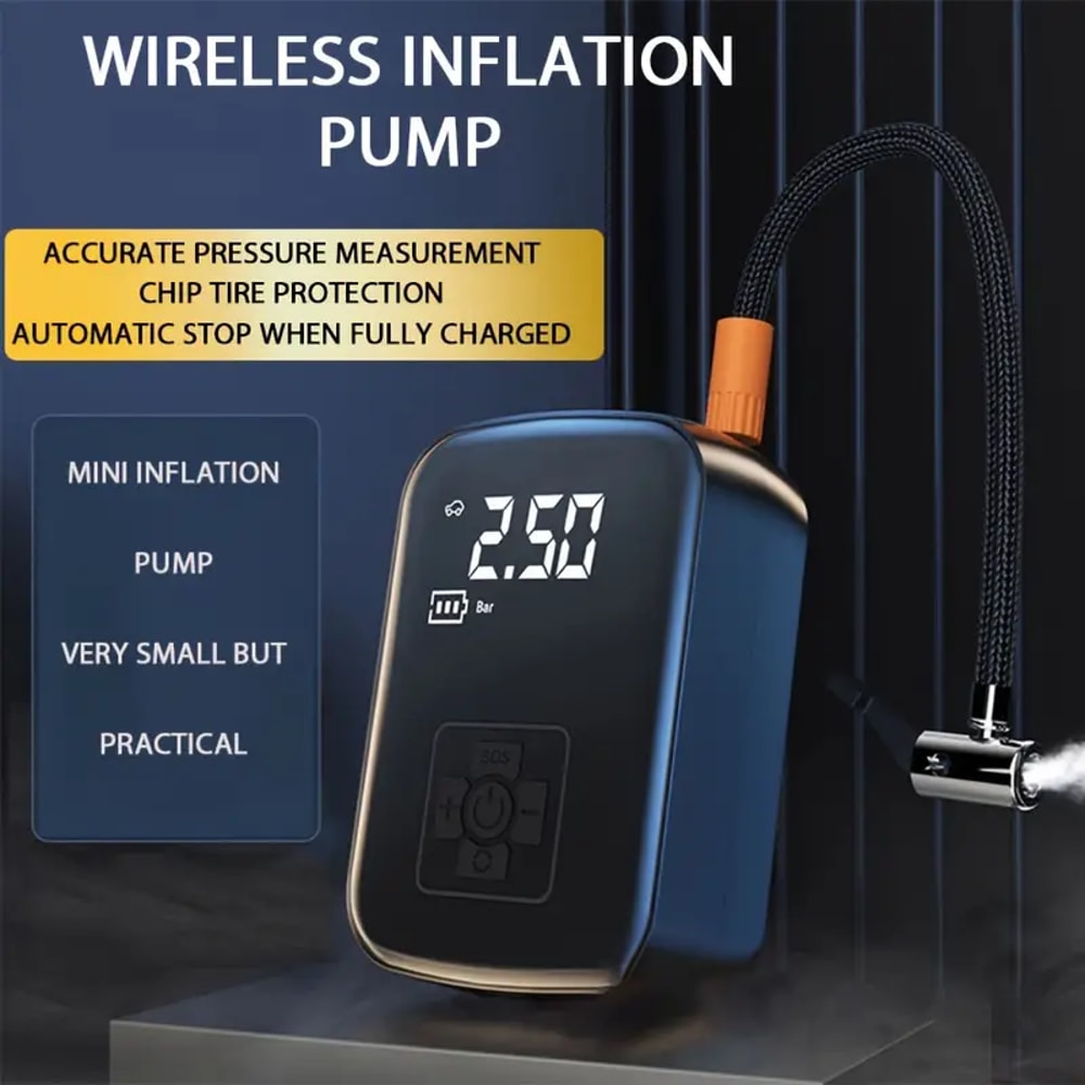 Wireless Car Air Compressor Rechargeable Tire Inflator Pump For Motorcycle Bicycle Boat Balls 3