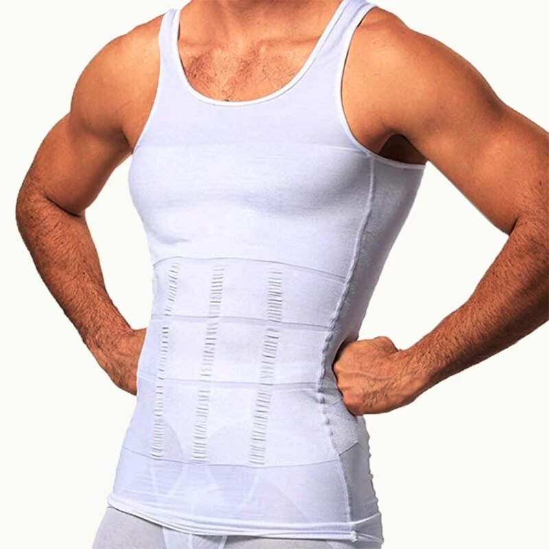 Mens Slimming Body Shaper Compression Vest Waist Trainer For Weight Loss Belly Control 0