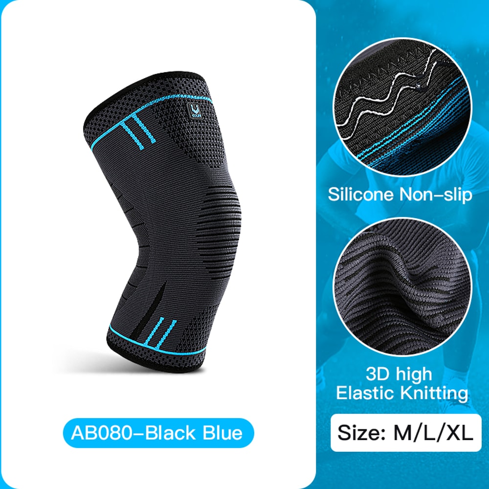 Elastic Compression Knee Sleeve Breathable Protective Knee Pads For Gym Sports Basketball Running 3