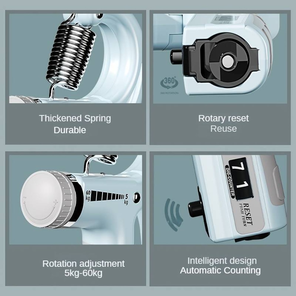 Adjustable Hand Grip Strengthener With Counter Forearm Hand Exerciser For Muscle Building 6