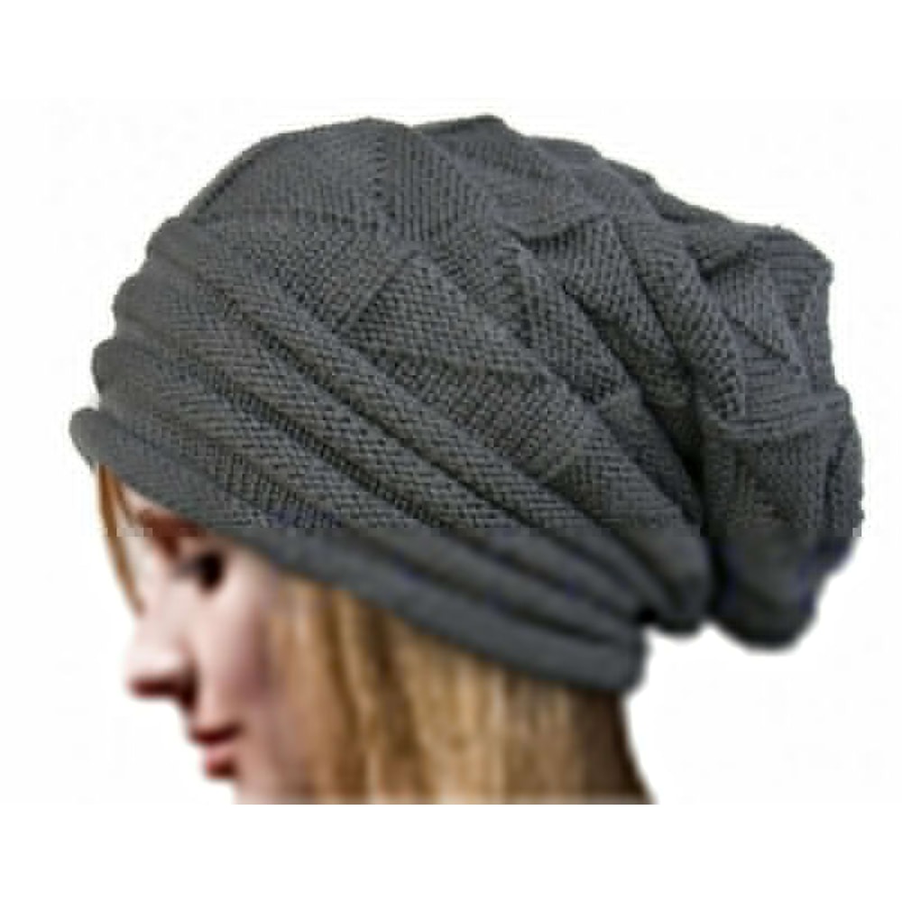 Oversized Wool Winter Beanie Hat For Women Men Warm Knit Ski Slouchy Cap 1