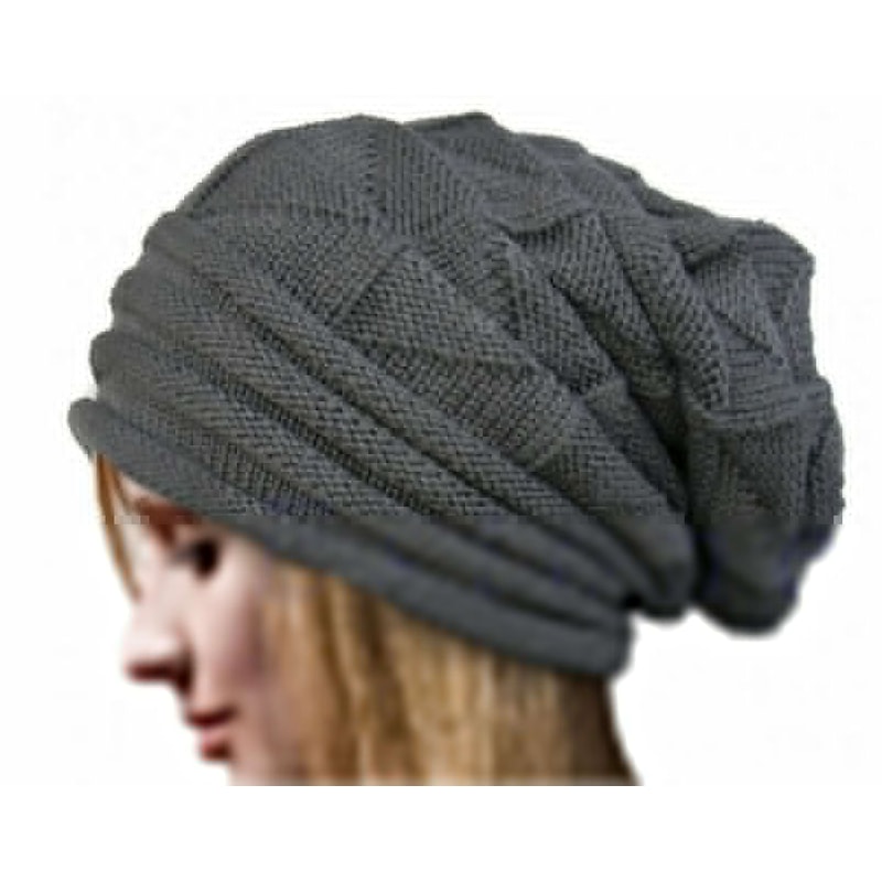 Oversized Wool Winter Beanie Hat For Women Men Warm Knit Ski Slouchy Cap 1