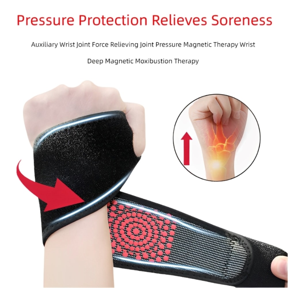 Self Heating Wristband For Pain Relief Compression Support Magnetic Therapy Hand Warmer For Wrist 4