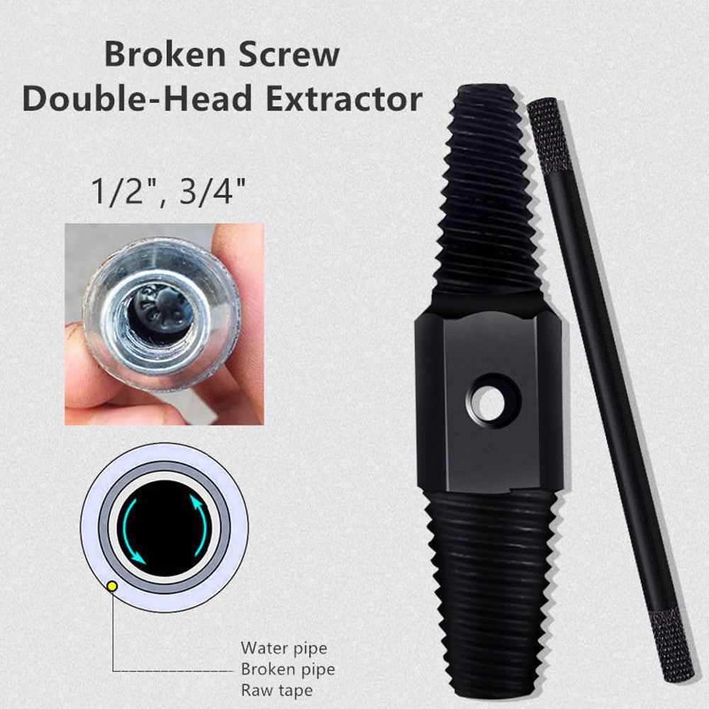 Double Head Wrench Faucet Valve Broken Screw Extractor Set Essential Tool For Pipe Removal And Scre 2