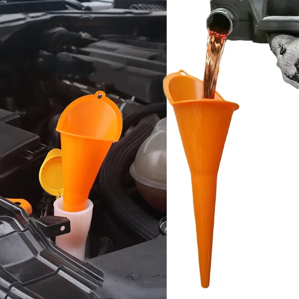 Car Long Stem Funnel For Gasoline Oil Anti Splash Motorcycle Refueling Tool 3