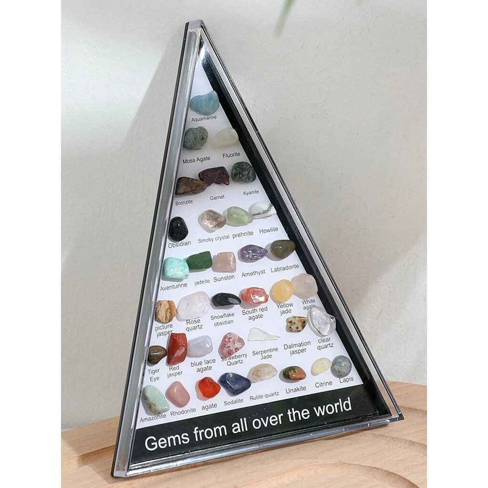 Gemstone Chakra Healing Stones Set Rose Quartz Hexagon Crystals For Meditation Bedroom Decor 6