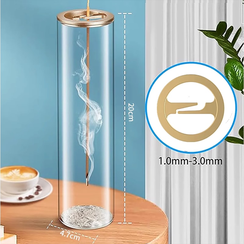 Modern Glass Incense Burner With Removable Ash Catcher For Home Decor Yoga Meditation 4