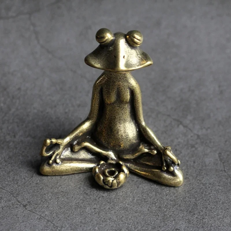 Zen Frog Copper Incense Holder Retro Tea Pet Statue Pure Bronze Ornament 1