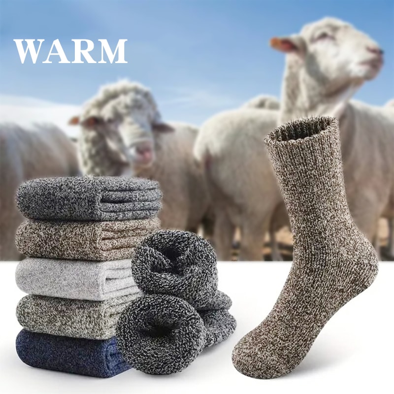 Winter Merino Wool Slipper Socks For Men Thick Warm And Comfortable For Cold Weather 1