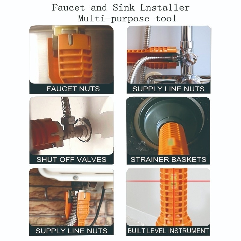 Multi Functional Sanitary Wrench For Faucet Pipe Installation Red Chrome Plated Tool For Home Plum 5