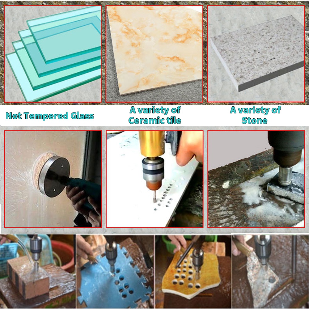 Diamond Coated Hole Saw Core Drill Bit Set For Tile Marble Glass Ceramic 2