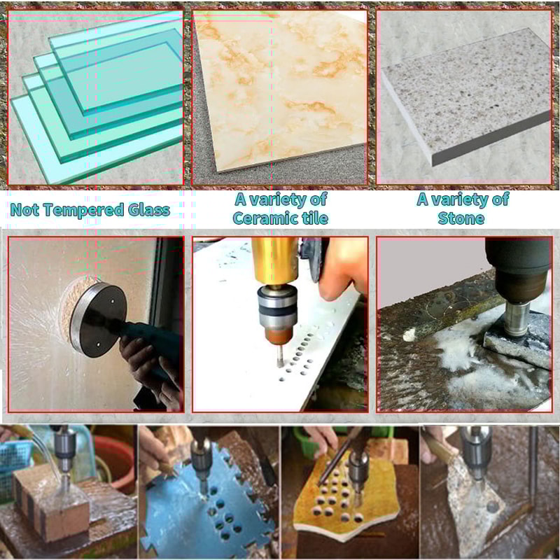 Diamond Coated Hole Saw Core Drill Bit Set For Tile Marble Glass Ceramic 2