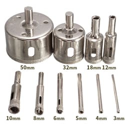 diamond coated hole saw core drill bit set for tile, marble, glass & ceramic