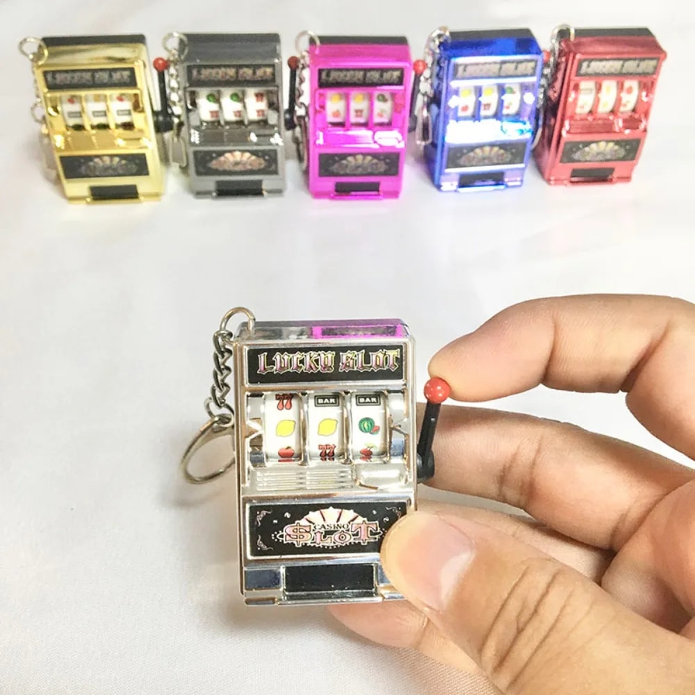 Personalized Fruit Machine Slot Machine Keychain Creative Car Pendant Key Ring Gift Accessory 2