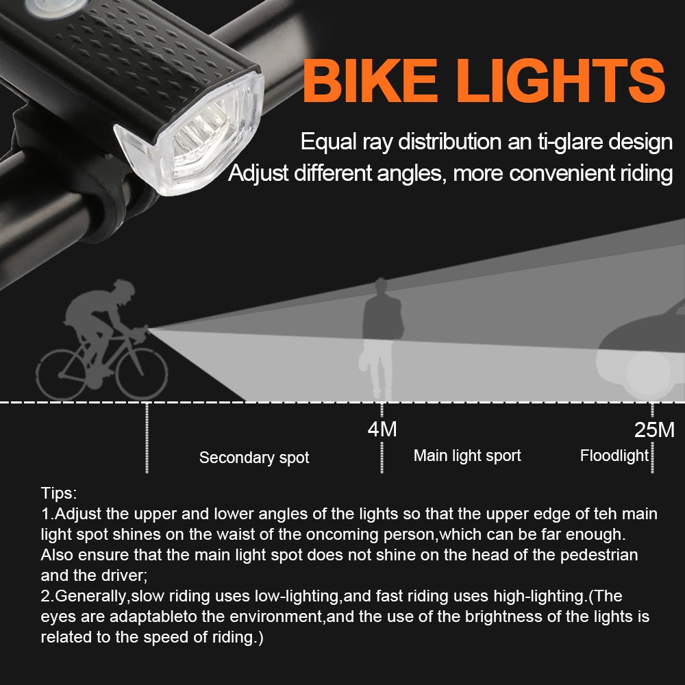 USB Rechargeable Bike Light Set Front Rear LED Lights With Modes For Safe Cycling 1