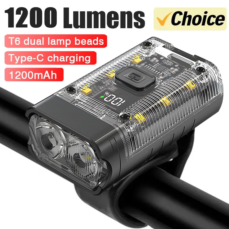 Bright Bicycle Light T6 LED Front USB Rechargeable MTB Mountain Bicycle Lamp 1000LM Bike Headlight