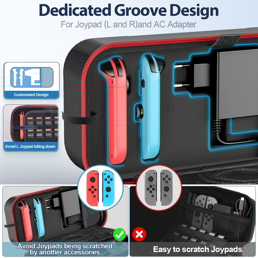 Large Storage Bag For Switch Waterproof Travel Carrying Case For N Switch OLED Anti Scratch Protect 4