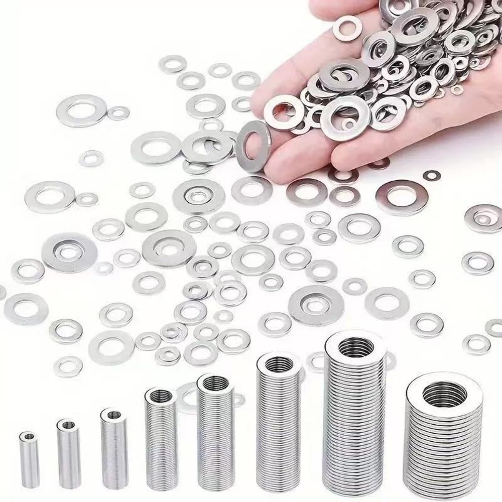 Stainless Steel Flat Washers Set Premium Quality For Home Decor Factory Repairs More 0