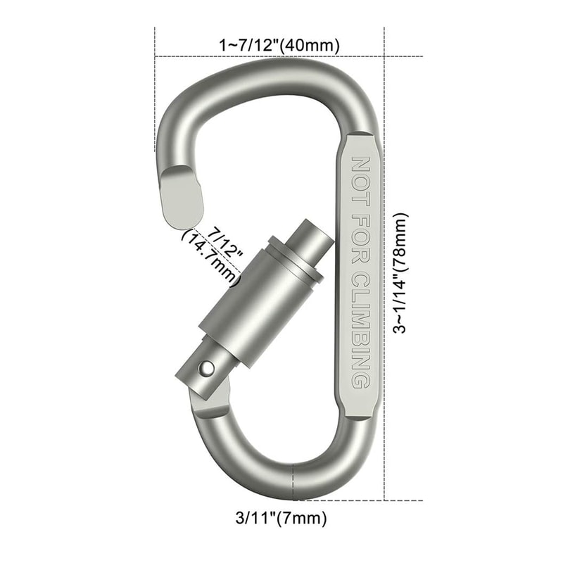 Heavy Duty Aluminum Carabiner Set For Outdoor EDC Keychain Clip Tactical Hook Karabiner Clips 4