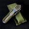 Multifunctional Outdoor Tableware Set Stainless Steel Foldable Fork Spoon Knife For Camping Hiking 2