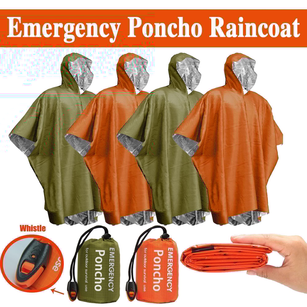 Emergency Waterproof Poncho Survival Blanket Windproof Thermal Rain Gear 5