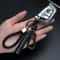 Trendy DIY Mobile Phone Number Plate Keychain For Men Punk Woven Leather Rope Car Accessories 2