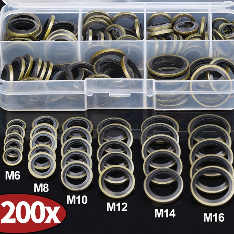Universal Car Oil Drain Plug Gasket Kit High Quality Seal Assortment 3