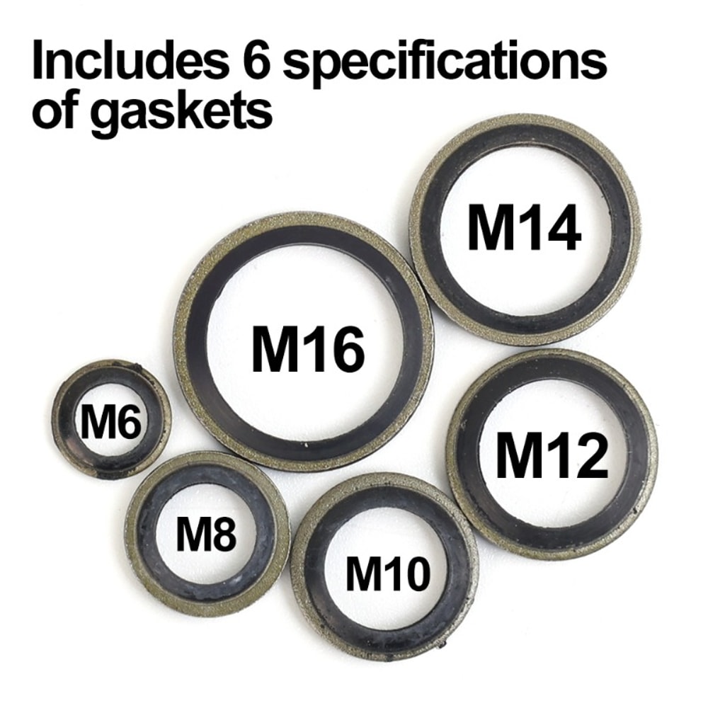 Universal Car Oil Drain Plug Gasket Kit High Quality Seal Assortment 6